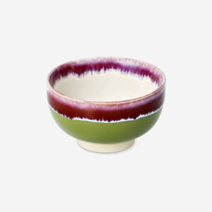Ceramic bowl with running glaze - 12 cm - Image 1