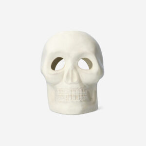 Ceramic skull LED candle holder - 17 cm