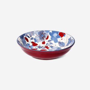 Floral ceramic low bowl - 14 cm - Image 1