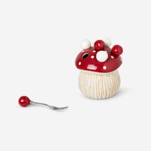 Ceramic snack forks as mushroom - 6 pcs - Image 1