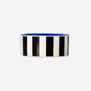 Ceramic tealight holder with black and white stripes - Image 2