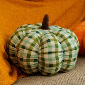 Checkered pumpkin cushion - Image 1