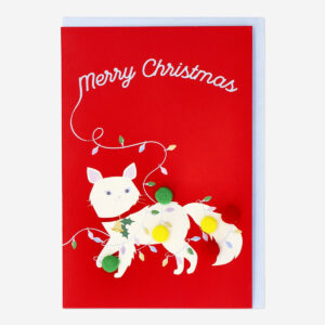 Christmas card with cat and envelope - Image 2