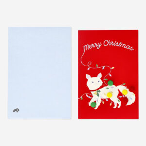 Christmas card with cat and envelope - Image 1