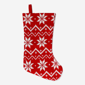 Knitted Christmas stocking with snowflakes - Image 1