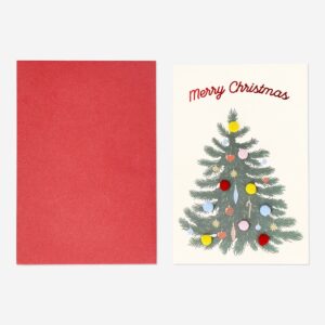 Christmas tree card with pom pom and envelope - Image 1