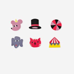 Circus themed erasers. 6 pcs - Image 1