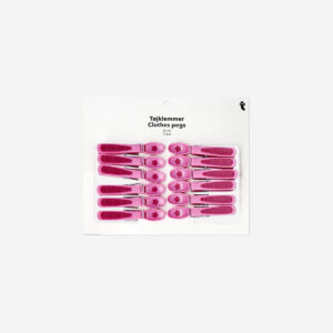 Pink clothes pegs - 12 pcs - Image 1