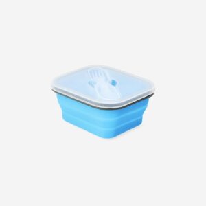 Collapsible blue lunchbox with spork - Image 1
