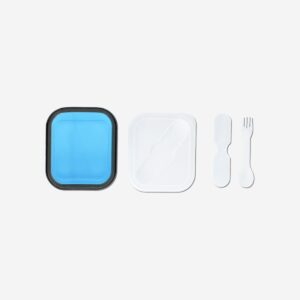 Collapsible blue lunchbox with spork - Image 3