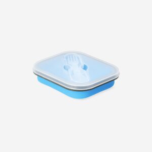 Collapsible blue lunchbox with spork - Image 2