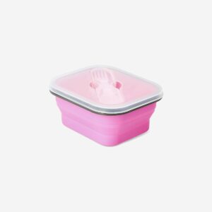 Collapsible pink lunchbox with spork - Image 1