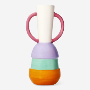 Colourful ceramic vase with handles - Image 2