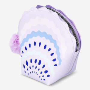 Purple shell-shaped cosmetic pouch for travel - Image 3
