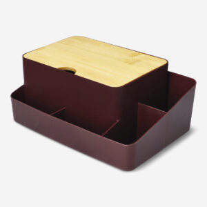 Cosmetics organiser with bamboo lid - Image 1