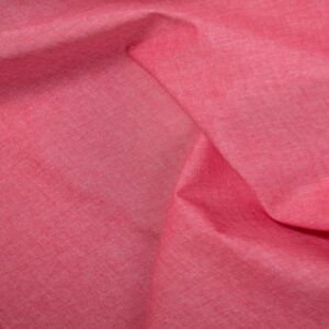 Cotton Chambray Fabric - Plain - Red - Image 1