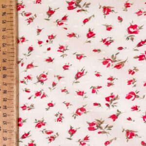 Cotton Lawn Fabric - Dotted Swiss - Little Rosebud - Image 1