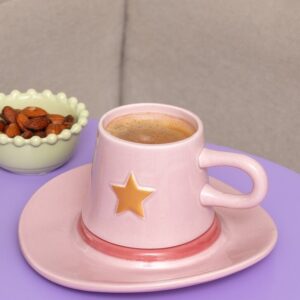 Cowboy hat mug with saucer - 210 ml - Image 1
