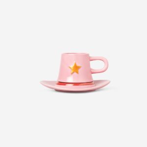 Cowboy hat mug with saucer - 210 ml - Image 2