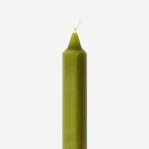 Olive green dinner candle - 24 cm - Image 3