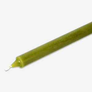 Olive green dinner candle - 24 cm - Image 2