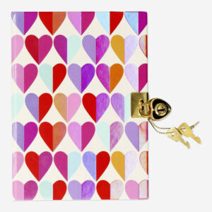 Diary with heart motifs and lock - Image 1
