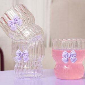 Drinking glass with embossed bow - 280 ml - Image 1