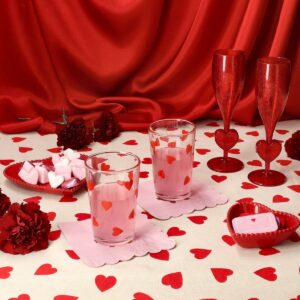 Drinking glass with red hearts - Image 3