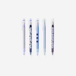 Dual tip gel ink pens and highlighters - 5 pcs - Image 2