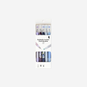 Dual tip gel ink pens and highlighters - 5 pcs - Image 1