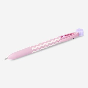 Erasable multi coloured ballpoint pen with flower topper - Image 3