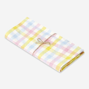 Fabric napkins with multi coloured checks - 2 pcs - Image 2