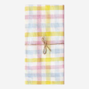 Fabric napkins with multi coloured checks - 2 pcs - Image 1