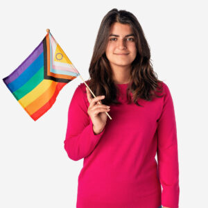Colourful rainbow flag - 45 cm - Image 3