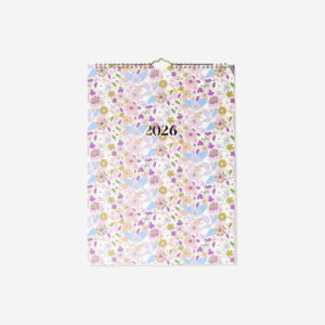 Floral monthly calendar for hanging - English