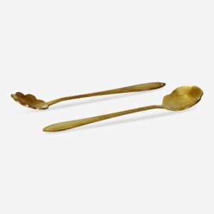 Flower shaped golden spoons - 2 pcs - Image 2