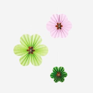 Flower paper decorations - 3 pcs - Image 2