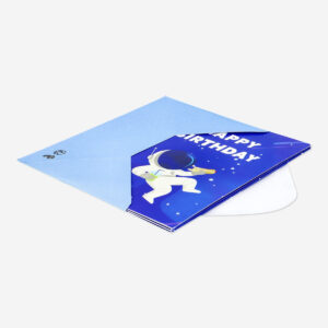 Fold-out birthday card with envelope. Space theme - Image 3