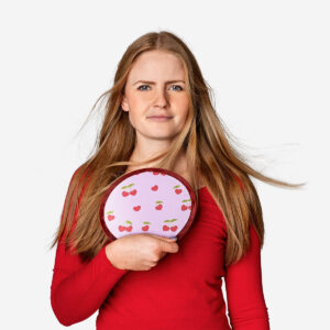 Foldable fan with cherries - Image 1