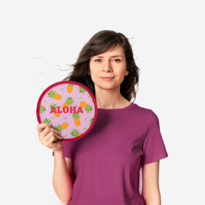 Foldable fan with pineapple print - Image 1