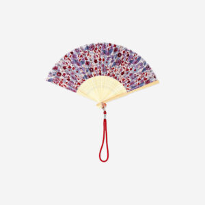 Foldable floral bamboo fan - Image 1