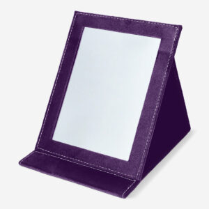 Foldable purple velvet mirror - Image 1