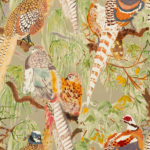 Game Birds Velvet / Fig Multi FD268.H46