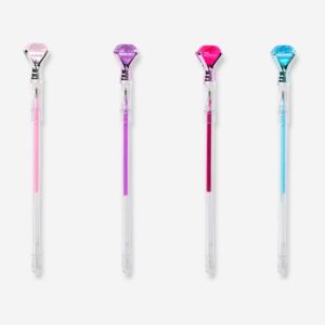Gel ink pens with diamonds - 4 pcs - Image 2