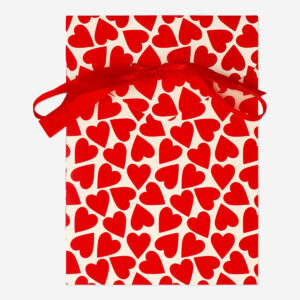 Gift bag with red hearts and bow - Image 1