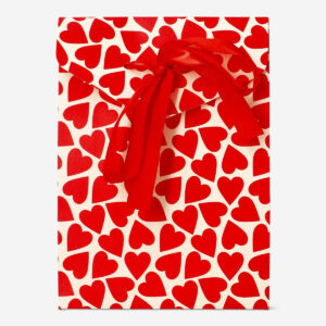 Gift bag with red hearts and bow - Image 2