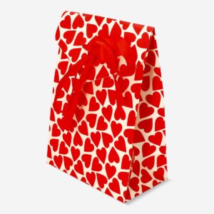 Gift bag with red hearts and bow - Image 3