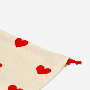 Reusable gift bags with red hearts - 2 pcs - Image 3