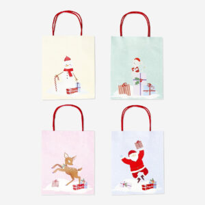 Gift bags with Christmas motifs - 4 pcs - Image 1