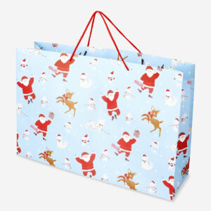 Gift wrapping bag with santa and reindeers - Large - Image 2